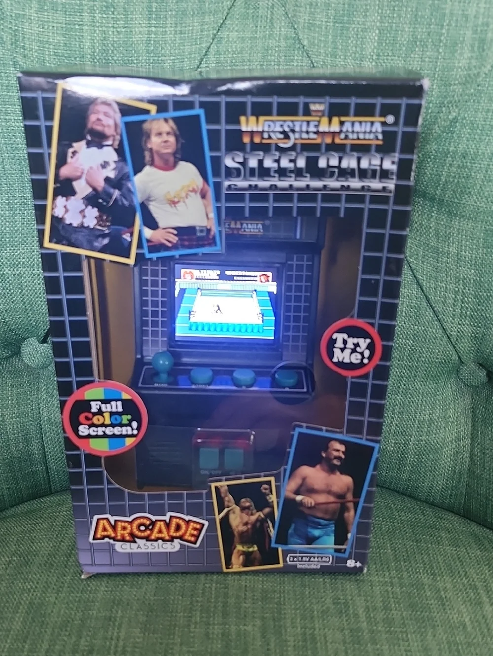 Wrestle Mania Steel Cage Arcade Classics Handheld Mini Arcade Game - Black